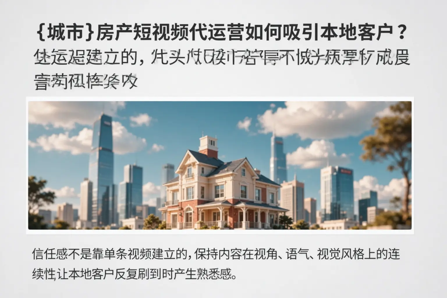 滁州房产短视频代运营如何吸引本地客户？