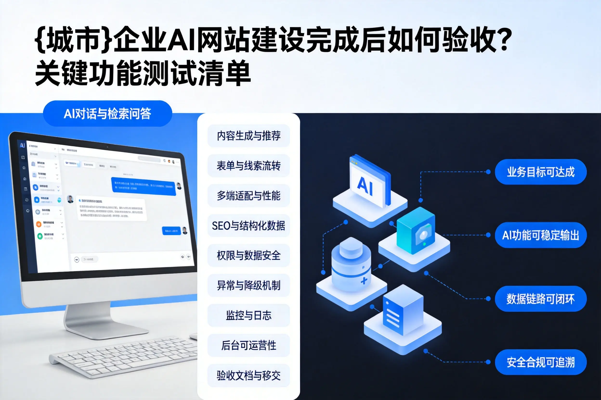 滁州企业AI网站建设完成后如何验收？关键功能测试清单