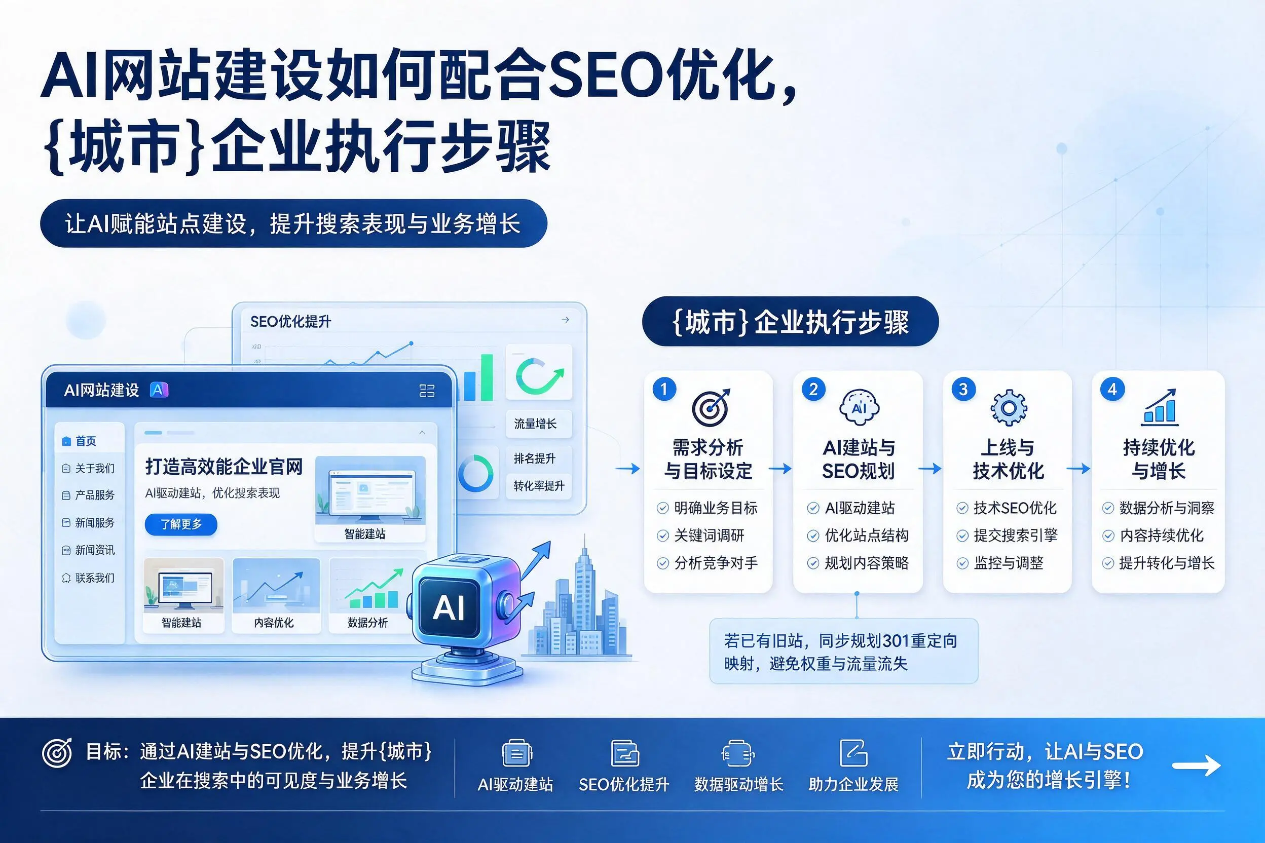 AI网站建设如何配合SEO优化，滁州企业执行步骤