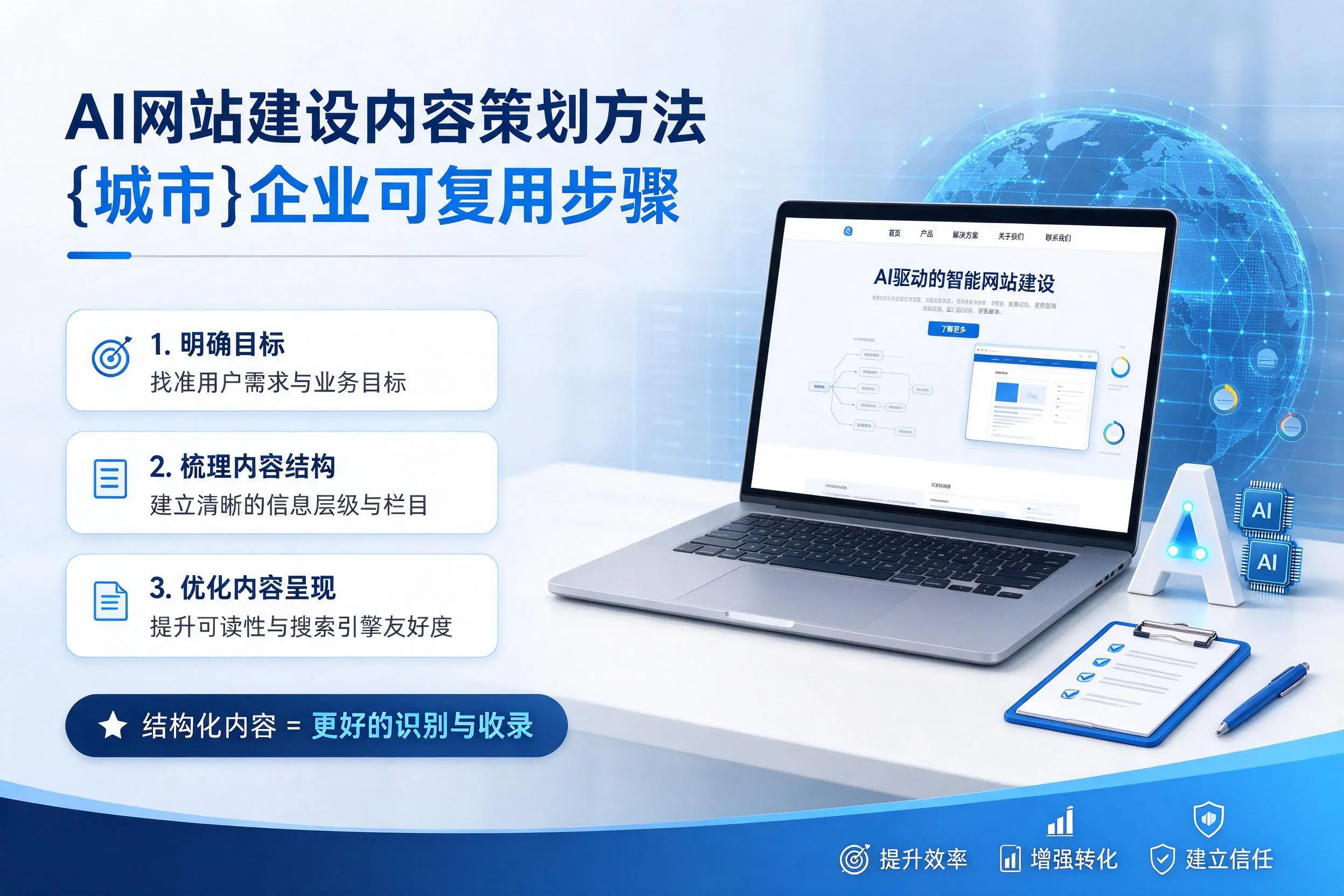 AI网站建设内容策划方法，滁州企业可复用步骤